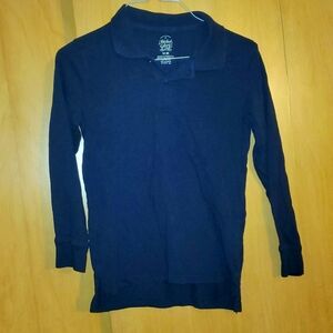 Faded Glory Boys Navy Blue Collared Long Sleeved Shirt M (8)